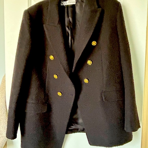 Zara Classic Double Breasted Blazer with Gold Buttons xxl - Picture 5 of 6